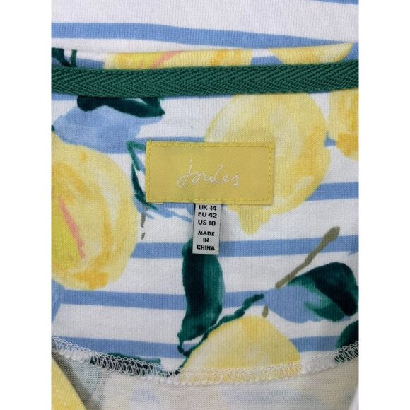 Joules women's size‎ 10 sleeveless 100% cotton lemon striped shift dress casual - Picture 6 of 8